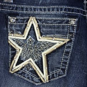 Miss Me Mid-rise Bootct Jeans with Studded Pockets